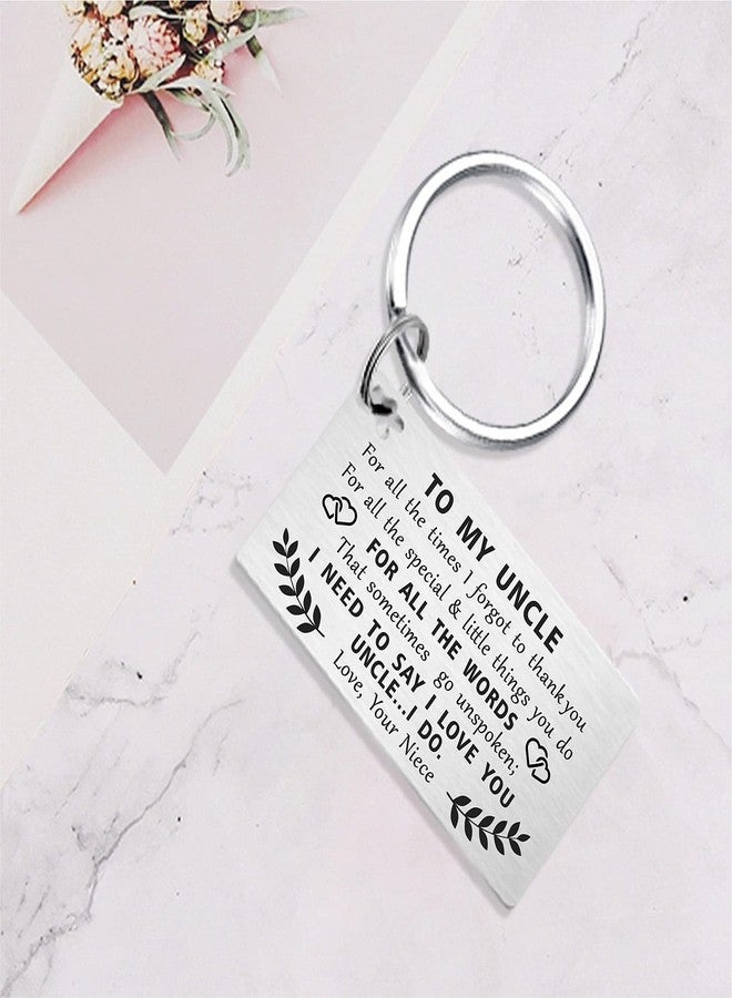 TANWIH Gifts for Uncle from Niece - I Love You Uncle Keychain - Uncles Birthday Christmas Fathers Day Keychain Gift from Niece - Image 2